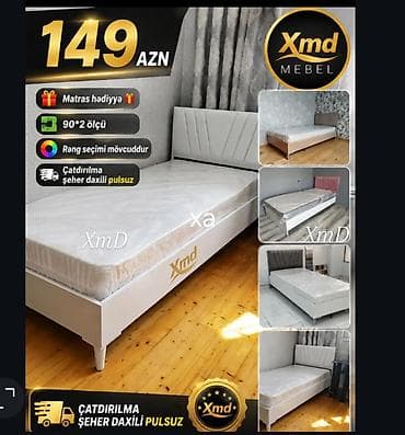 carpayi: Tək nəfərlik çarpayı – Xmd Mebel - Ölçü: 90×200 sm - Matras hədiyyə — 1