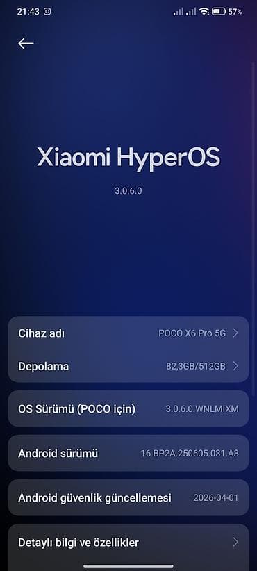 telefon case: Poco X6 Pro 5G, 512 GB, rəng - Qara, Face ID — 5