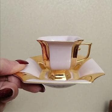 yasil kofe: Qəhvə dəsti, rəng - Çəhrayı, Farfor, 6 nəfərlik — 2