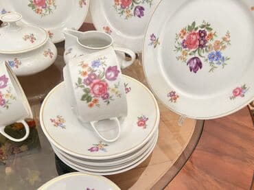 saxsi qablar hazirlanmasi: Nahar dəsti, rəng - Ağ, Farfor — 7