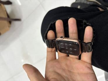 apple watch ultra super copy: Ağıllı saat – kvadrat ekranlı, qara metal qolbağlı model — 2