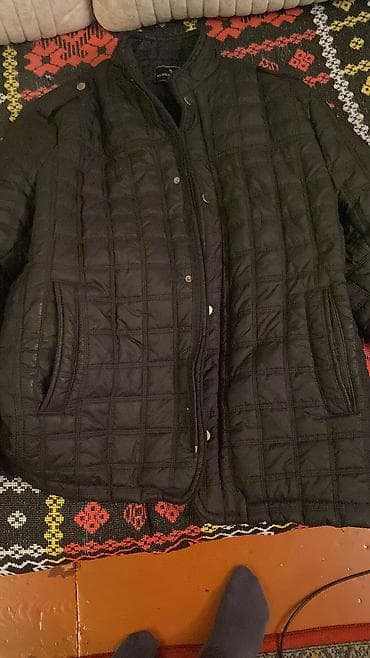 Qara rəngli quilted (naxışlı tikməli) kişi gödəkçəsi - Rəng: mat qara