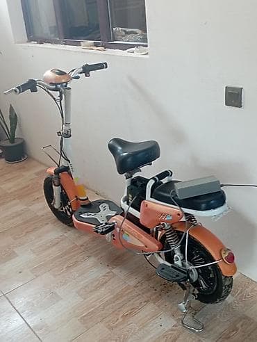 12 dyumlu velosiped: Elektrik velosipedi/skuteri – Mates markası - Rəng: narıncı-ağ — 2