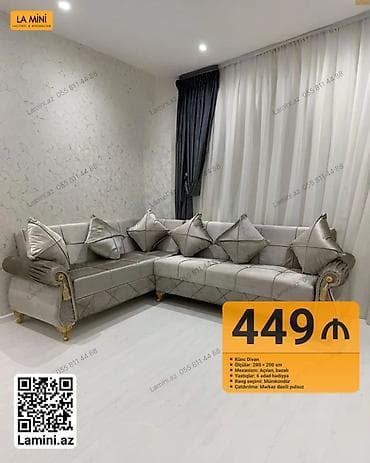 sultan divan: Künc Divan – La Mini - Ölçülər: 280 × 200 sm - Mexanizm: Açılan — 1