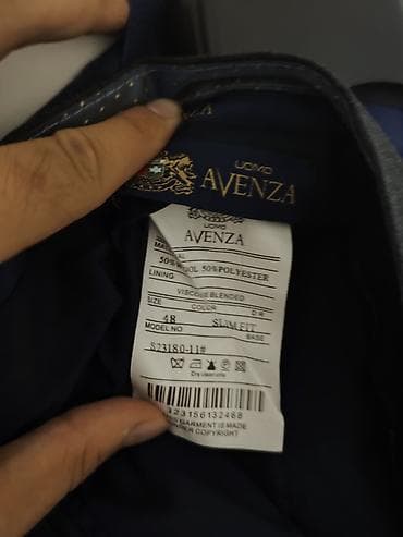 kisi geyimi: Avenza Uomo kişi kostyumu – slim fit - Tərkib: 50% yun, 50% poliester — 5