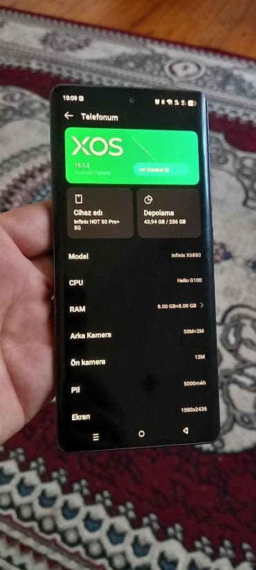 infinix hot 50 pro: Infinix HOT 50 Pro+, 256 GB, rəng - Qara, Sensor, Simsiz şarj, Face ID — 6