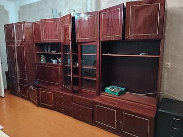 taxta dolab: 3 qapılı, Siyirməli, Qəhvəyi, Digər material, Açılan, Düz dolab — 8