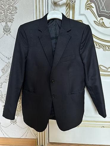 Qadın unisex dəbli klassik pencək - Rəng: qara - Kəsim: iki düyməli