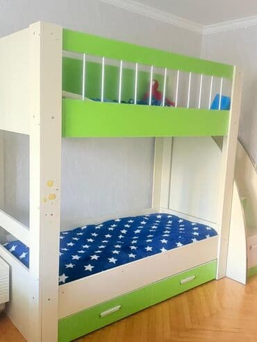 односпальные кровати фото: Для девочки и мальчика, Кровать, Без матраса, С выдвижными ящиками, МДФ — 2