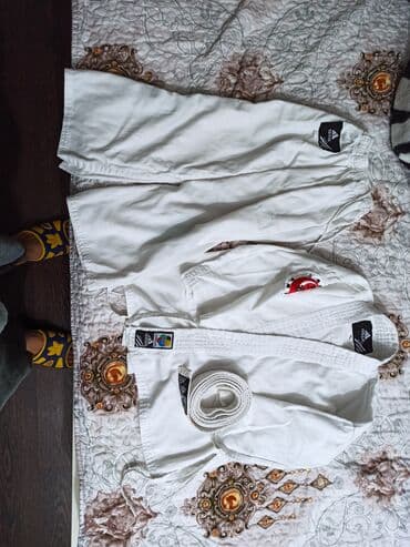 детские футбольные щитки: Мужской спортивный костюм, Adidas, цвет - Белый — 4