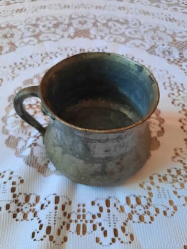 купить антиквариат: Qedimi mis su qabi. d- 11.5 см, h‐ 10.5 см. Состояние отличное — 2