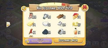Avtoservis avadanlıqları: Hay-Day oyunu 67 səviyə 142 kristal 400 min pul, 4300 depo dolu və s — 6