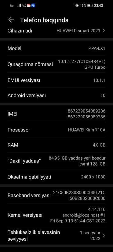 honor 6 lite: Huawei P smart 2020, 128 GB, rəng - Qara, Barmaq izi, Face ID — 4