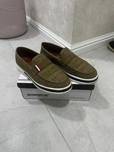 Komandor kişi mokasini - Rəng: zeytun-yaşıl (khaki) - Üst material — 2