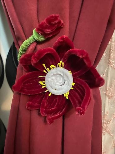 sap: Məhsul: Pərdə üçün dekorativ bağlayıcı (çiçəkli) - Dizayn: Əl işi — 2