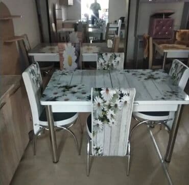 Masa və oturacaq dəstləri: Mətbəx üçün, Yeni, Açılan, 4 stul — 9