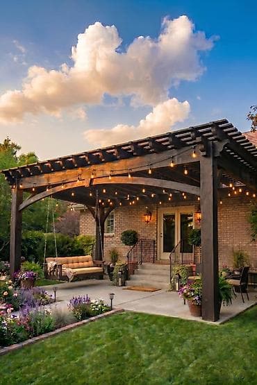 Bağ və həyət üçün taxta pergola – dekorativ və funksional açıq məkan lalafo.az -da Bağ və həyət üçün taxta pergola – dekorativ və funksional açıq məkan