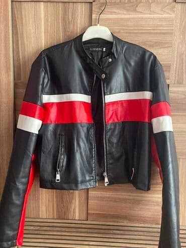 Qadın dəri görünümlü qısa gödəkcə – VENERA - Rənglər: qara əsas, sinə