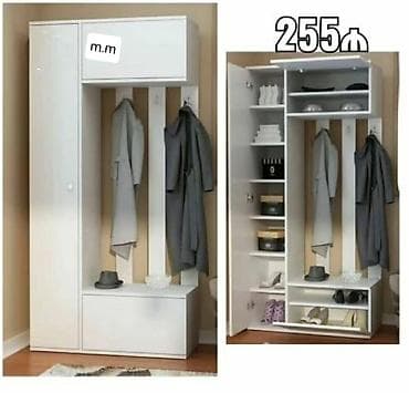 Yeni, 1 qapı, Ağ, Digər material Ayaqqabı dolabı