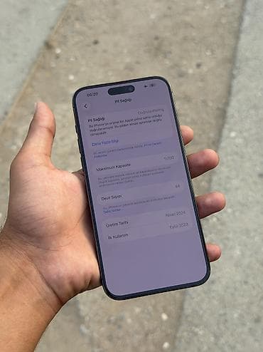 macbook pro 2013: IPhone 15 Pro Max, 256 GB, Blue Titanium, Qırıq, Simsiz şarj, Face ID — 3