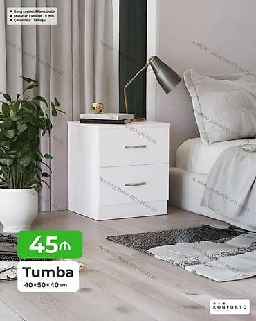 kitab dolablari: Məhsul: Tumba (yataq otağı üçün) Ölçülər: 40 × 50 × 40 sm Material: 18 — 1