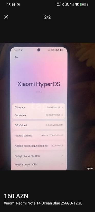 Redmi Note 14, 256 GB, rəng - Mavi lalafo.az -da Redmi Note 14, 256 GB, rəng - Mavi