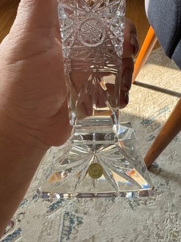 plastik suse: Kəsimli kristal şamdan.Cexiyadan almisam bakidan yox yeni 180dollara — 5