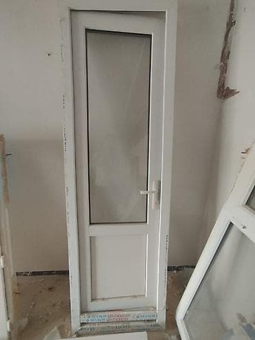balka: PVC qapı – şüşəli model - Material: ağ rəngli PVC profil (Adopen) - — 1