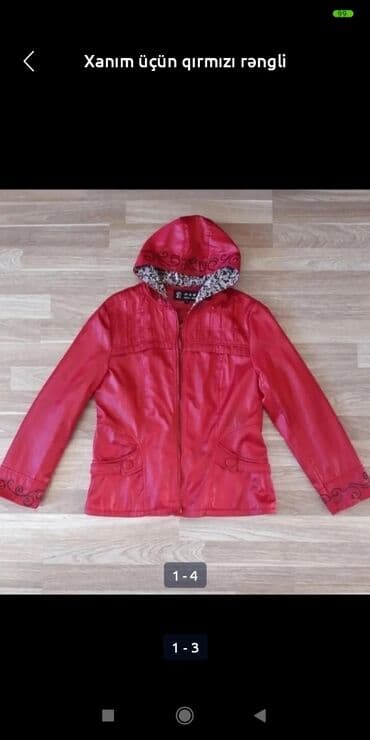 Dəstlər: Xanım üçün qırmızı rəngli plaşavoy materialdan koja kimi parıltılı — 1