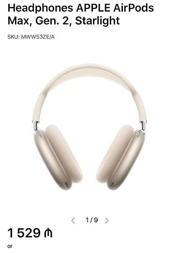 kalonkalar mahnı: APPLE AirPods Max, Gen 2, Starlight (SKU: MWW53ZE/A) - Rəng — 2