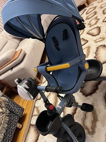 uşaq üçün velosibet: Uşaq üçtəkərli velosiped-araba, mavi rəng. Tezedir, alindi istifade — 2