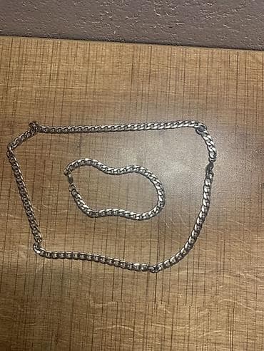 bijuteri: Kişilər üçün zəncir və bilərzik dəsti - Material: metal ərintisi — 1