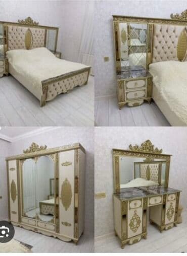 Klassik üslubda tam yataq otağı dəsti Tərkibi: - Yumşaq başlıqlı iki