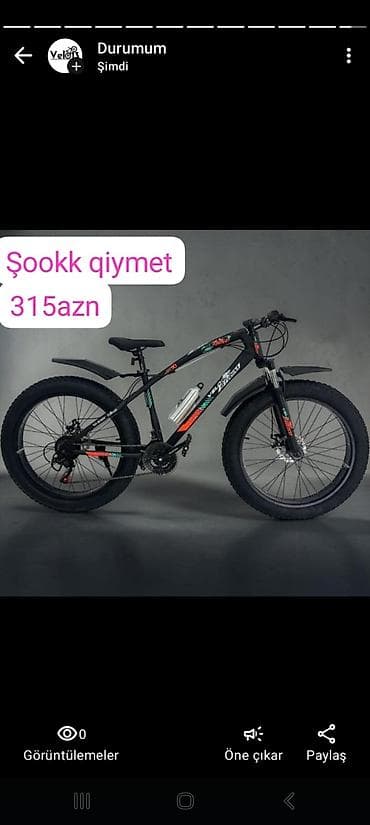 Fat bike tipli dağ velosipedi - Qalın, geniş şinlər: qum, qar və
