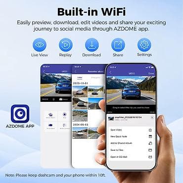Видеорегистраторы: Videoqeydiyyatçı Azdome M500 3 Kameralı Videoqeydiyyatçı – Tam — 4