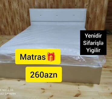 Çarpayılar: Yeni, İkinəfərlik çarpayı, Bazasız, Matras ilə, Azərbaycan — 1