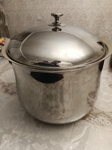 Посуда для готовки: Кастрюля, цвет - Серебристый, Нержавеющая сталь, Больше 5 л — 1