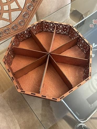 Termoqablar: Ağacdan hazırlanmış 8guşəli naxışlı konfeti/qurudulmuş meyvə-ləpə üçün — 2