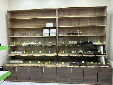 Quru qida və şirniyyat üçün vitrin-stellaj komplekti - Material: ağac