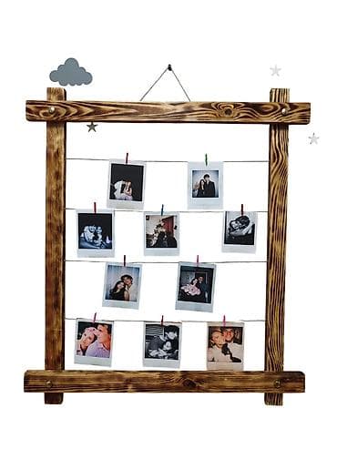 mexli cins kurtkalar: Rustik foto asqısı – taxta çərçivəli polaroid/mini şəkil lövhəsi - — 1