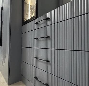 dekorativ esyalar: Müasir dizaynlı qarderob sistemi - Rəng: tünd boz (mat effektli) - Ön — 5