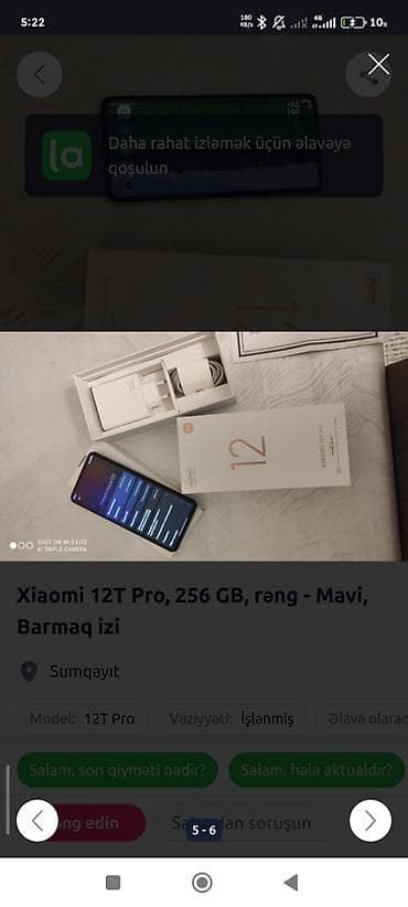 xiaomi pad 5 pro: Xiaomi 12 Pro, 256 GB, rəng - Bej, 
 Düyməli, Sensor, Barmaq izi — 3
