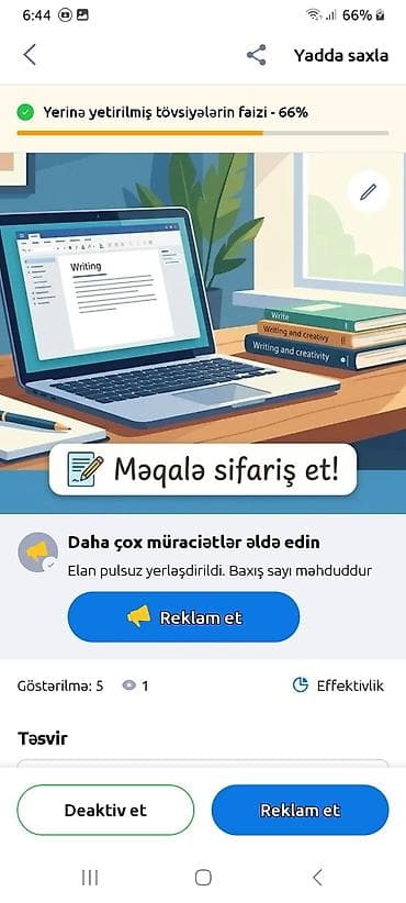 Услуги: Salam. Məqalələrin yazılması, hər mövzuda araşdırma yazıları, referat — 1