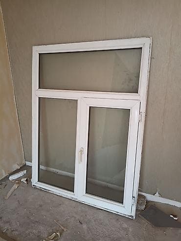 işlenmiş plastik pencere: İşlənmiş Təkqat şüşə paketi Plastik pəncərə, Еni: 120 sm, Uzunluğu: 160 sm — 1
