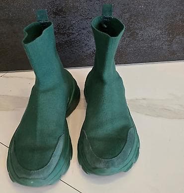 yarım boğaz çəkmə: Məhsul: ZARA yaşıl rəngli “sock boot” tipli ayaqqabı/çizgi - Rəng — 1
