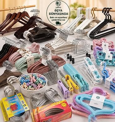 asılqan az: Müxtəlif modellərdə asılqanlar - Materiallar: metal, plastik və ağac — 7