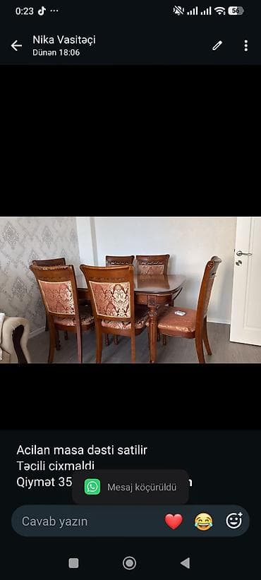 Acilan masa dəsti satilir Təcili cixmaldi Qiymət 350 azn Ünvan