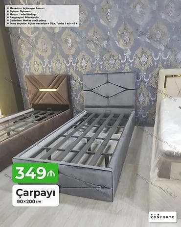 Çarpayı – 90×200 sm - Mexanizm: Açılmayan, bazasız - Süngər — 1