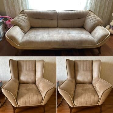 saloglu babek: İşlənmiş, Divan, 2 kreslo, Bazasız, Açılmayan — 1