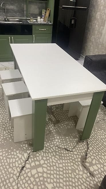 Mətbəx üçün, Açılmayan, Dördbucaq masa, 4 stul